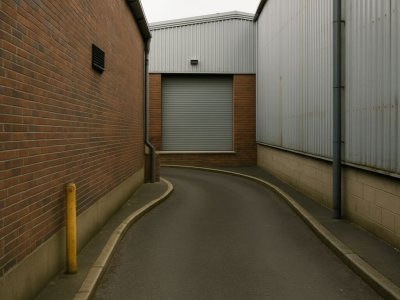 puerta de almacén en curva transporte por carretera Euskadi